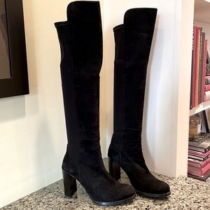Stuart Weitzman Harper Black Suede Over The Knee Boot